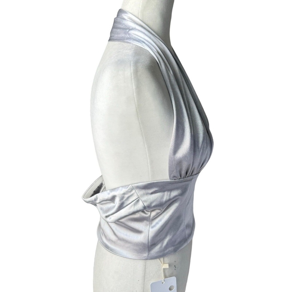 Commense Women's Solid Backless Crop Halter Top L… - image 3